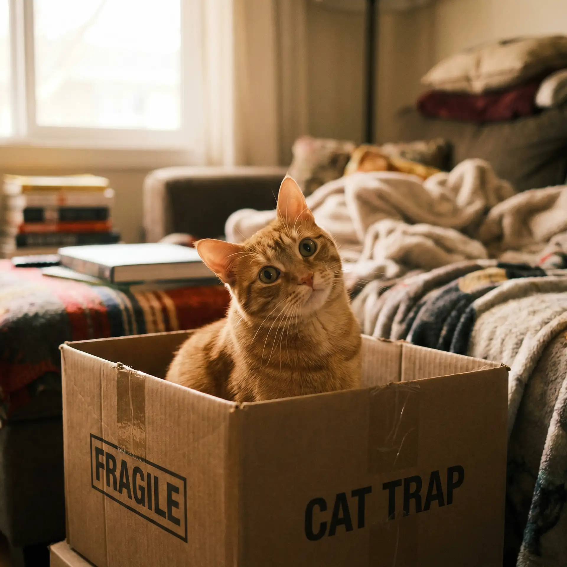 橘猫躲在纸箱里 - 暖暖直播在线观看免费